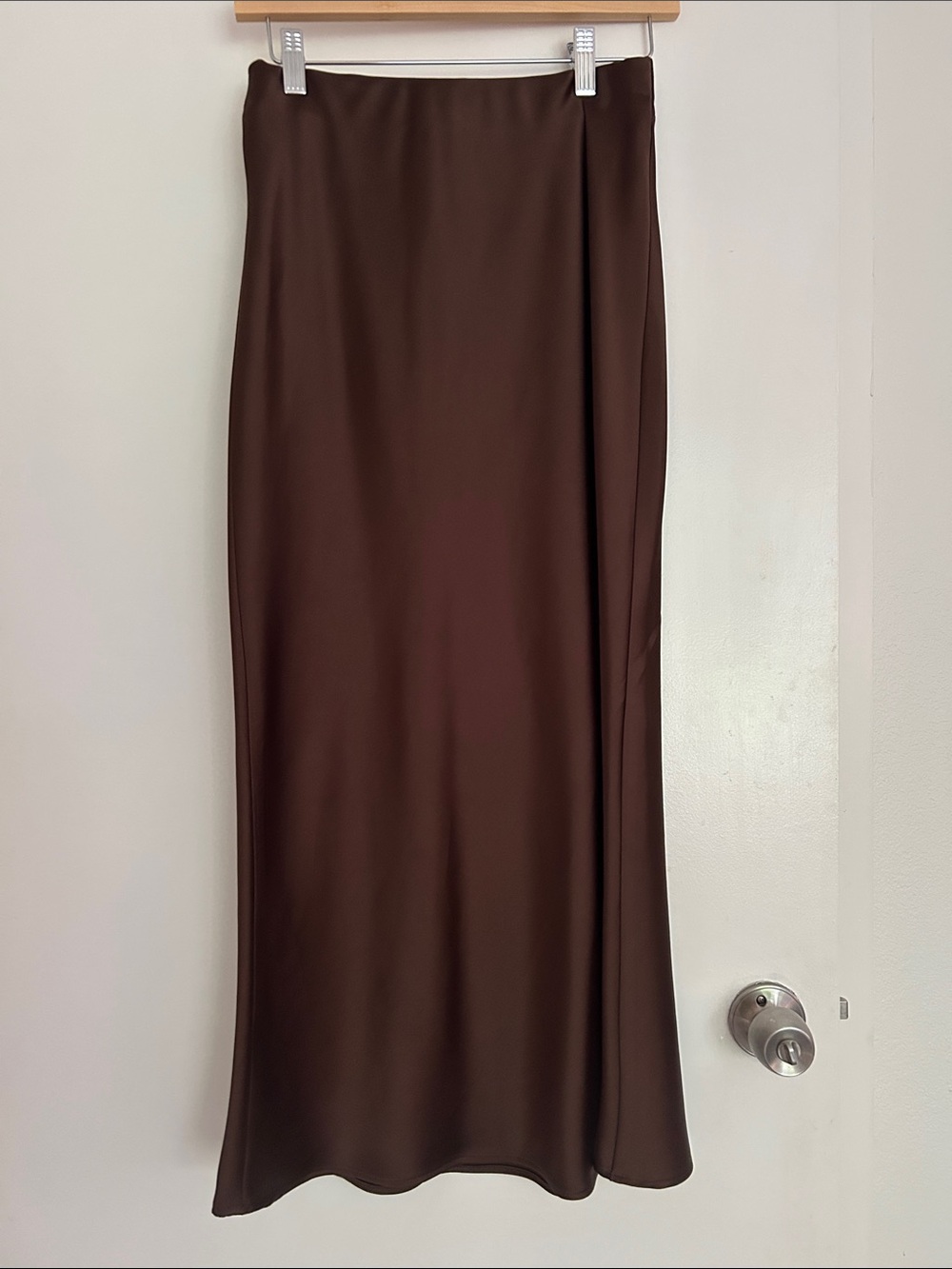Zara Brown Satin Slip Skirt